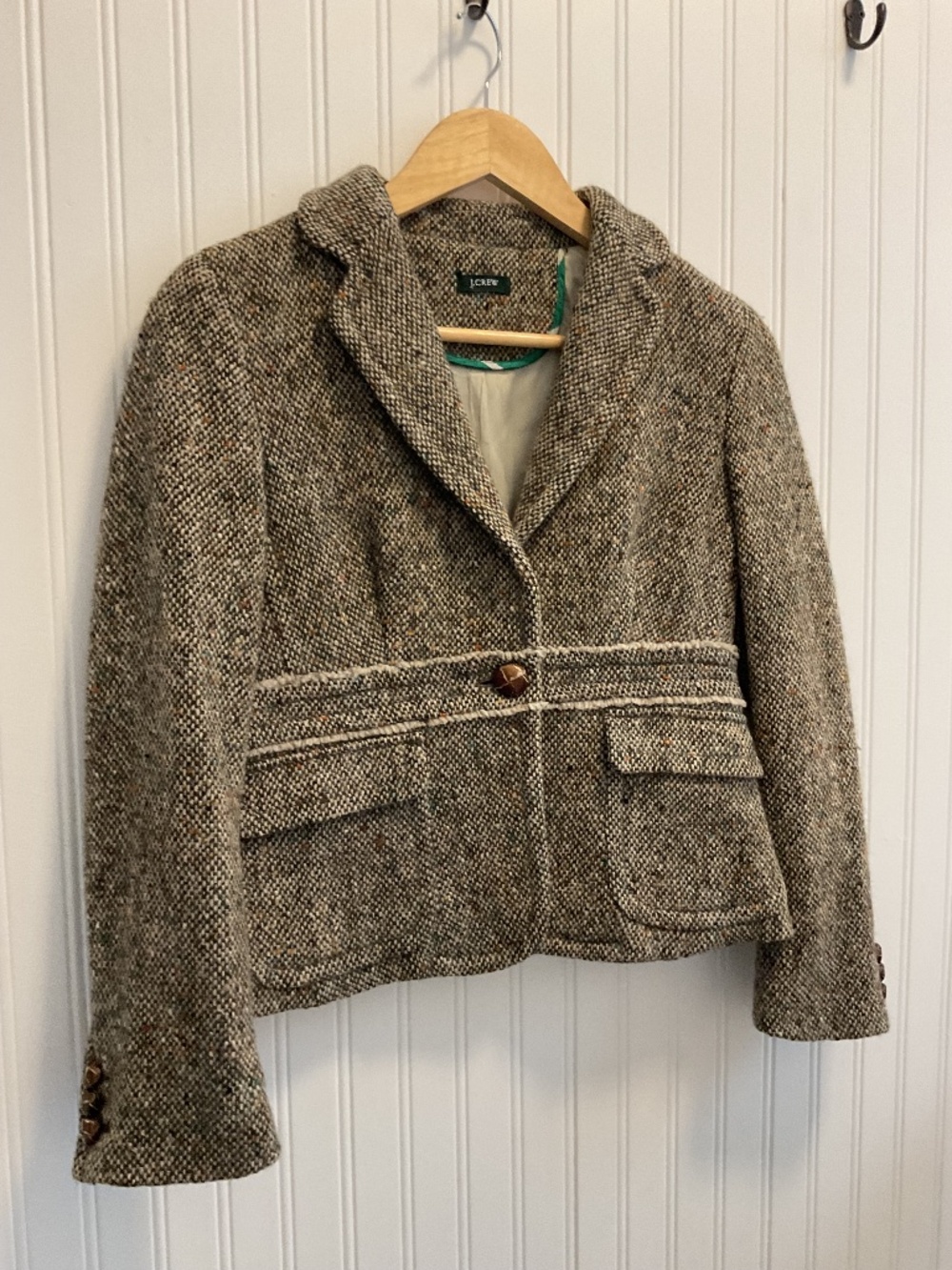 Vintage J.Crew Wool Alpaca Tweed Blazer Jacket